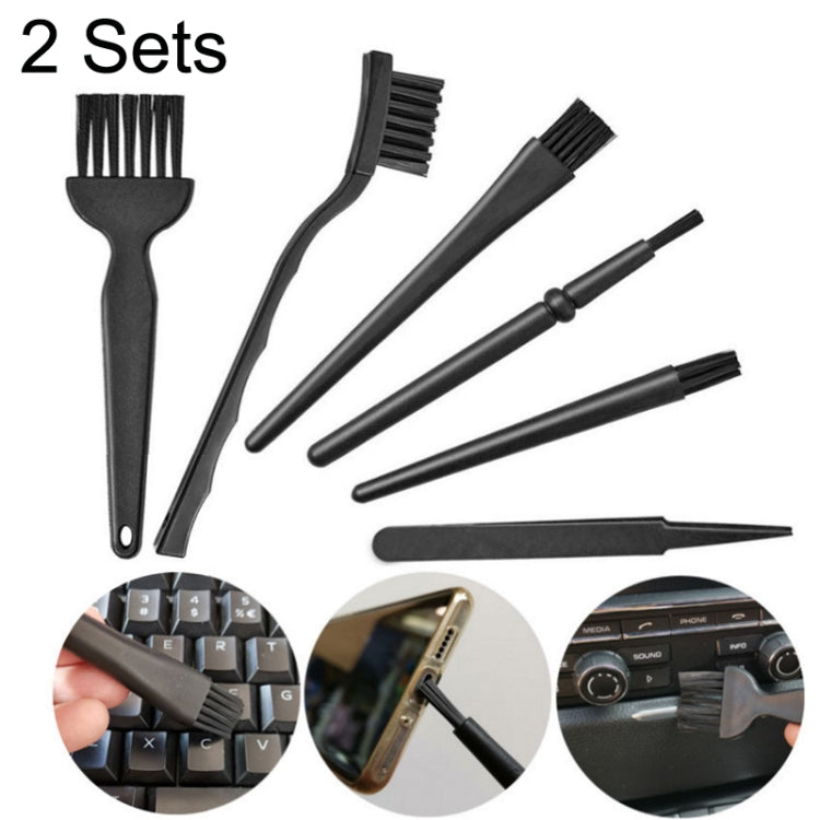 2 set di pennelli antistatici Kit di pennelli per tastiera puliti con manico portatile, 5 In 1 2 set di pennelli antistatici Kit di pennelli per tastiera puliti con manico portatile, 5 In 1